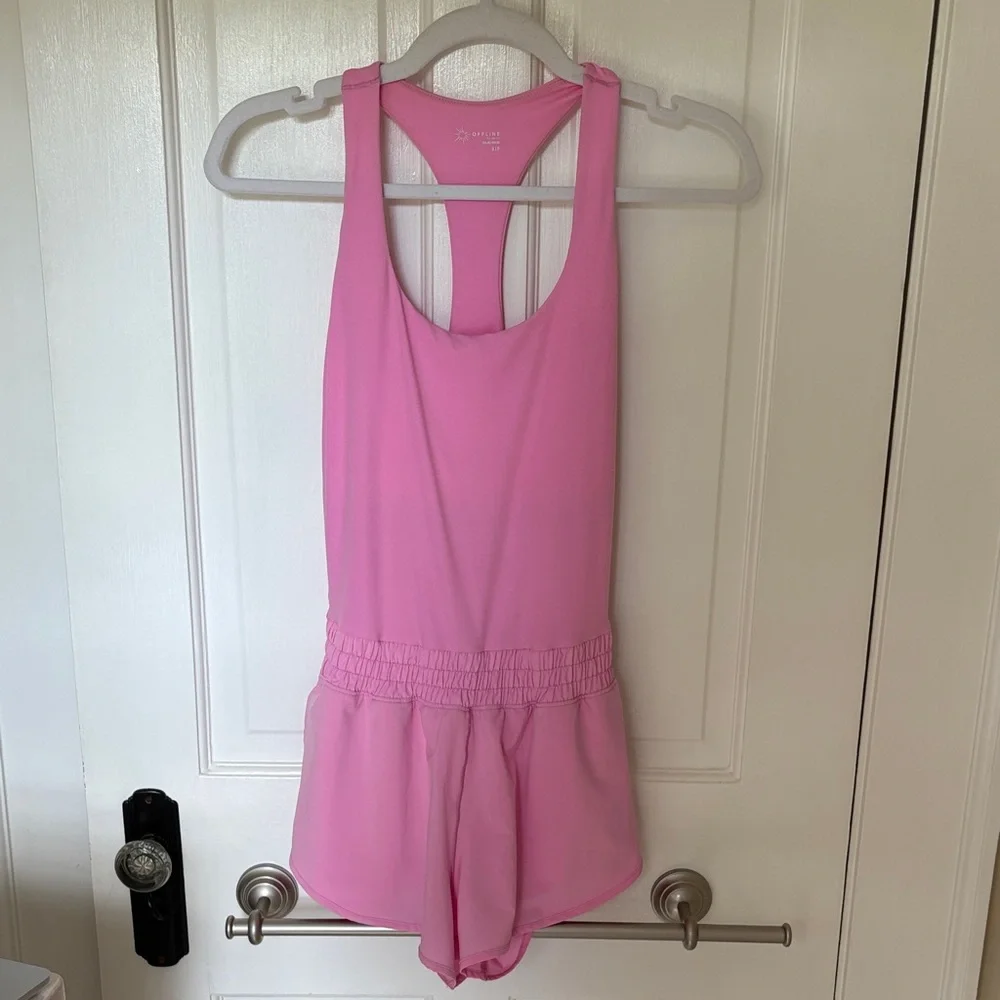 Aerie Offline Pink Romper - Picture 4 of 14